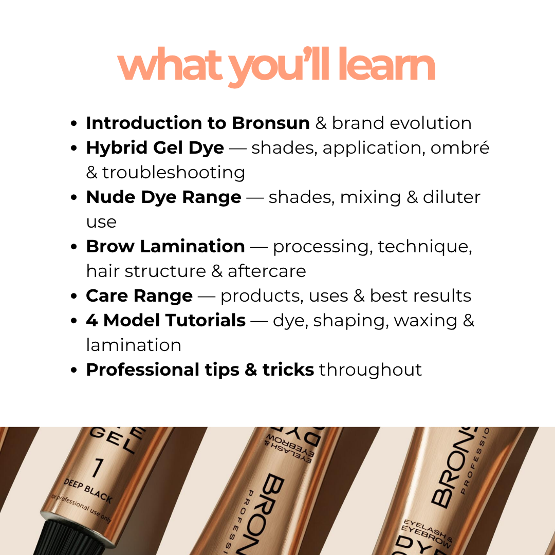 Bella Beauty Pro - Bella's Bronsun Brow Dye & Lamination Masterclass & Manual