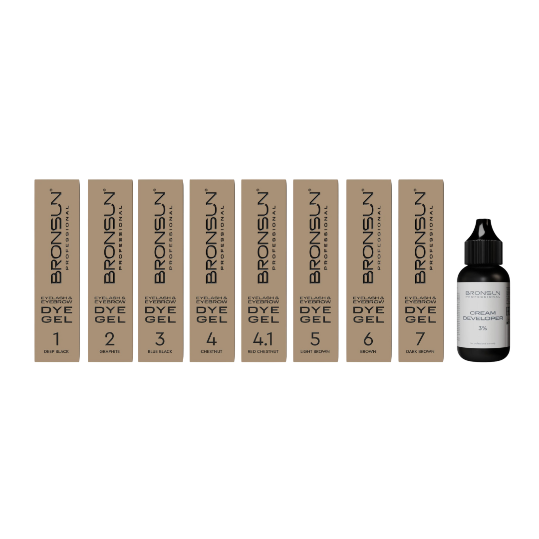 Bronsun - Hybrid Brow & Lash Dye Kit (All 8 Colours + Developer)