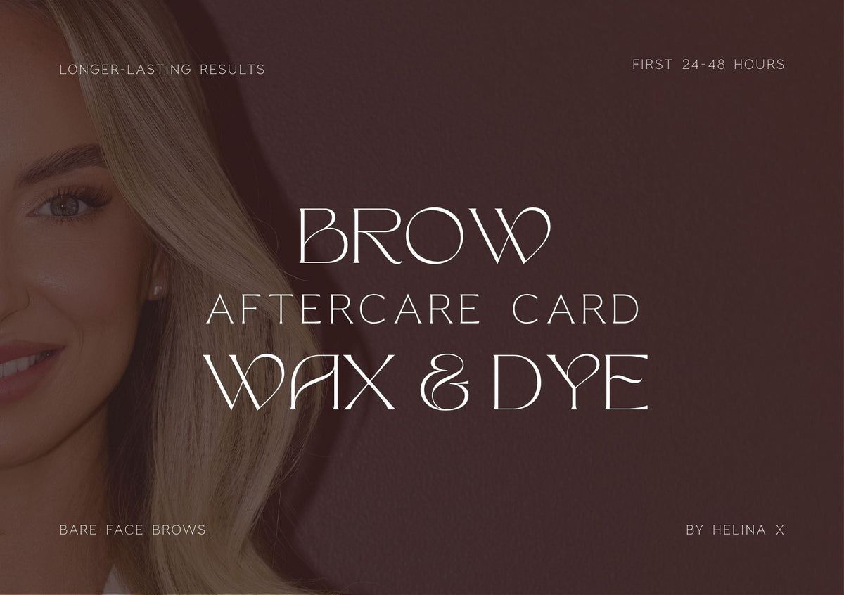 Barefaced Brows By Helina - Brow Dye Aftercare Card (Custom Editable Design)