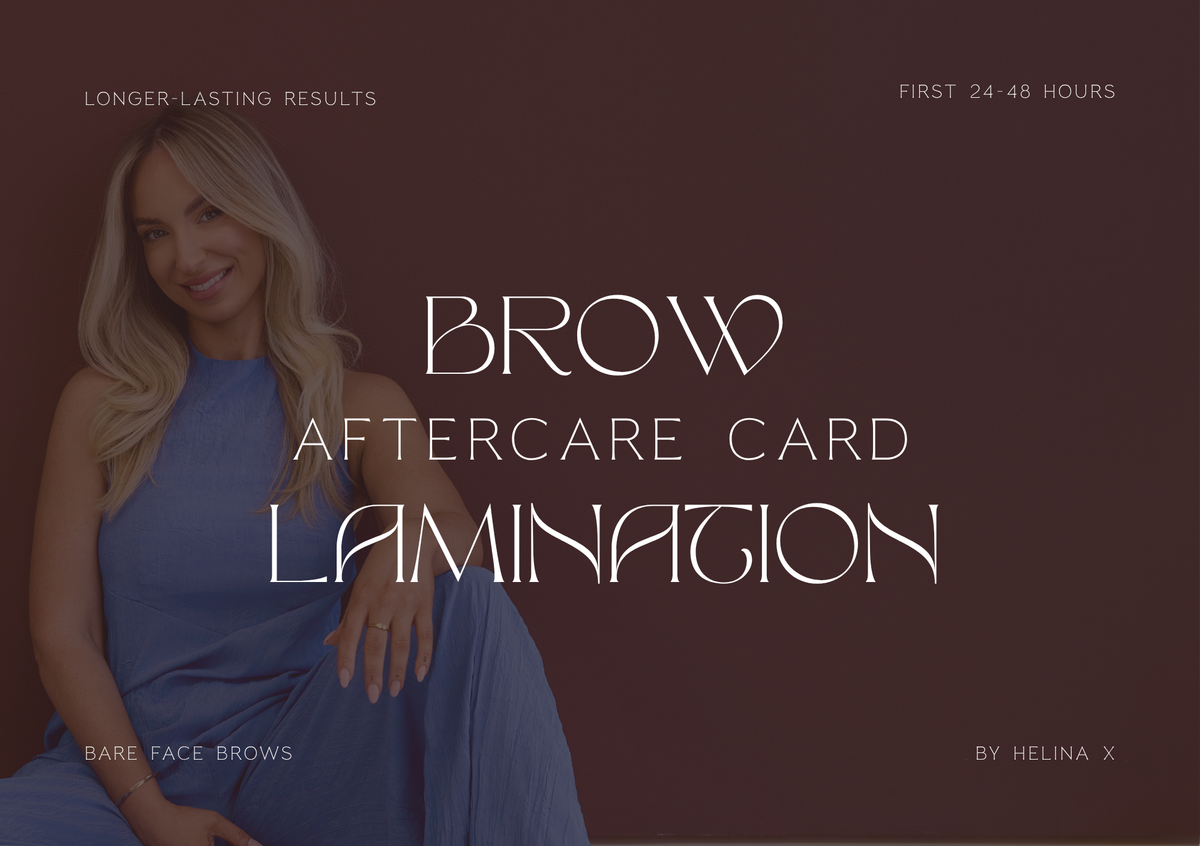 Barefaced Brows By Helina - Brow Lamination Aftercare Card (Custom Editable Design)